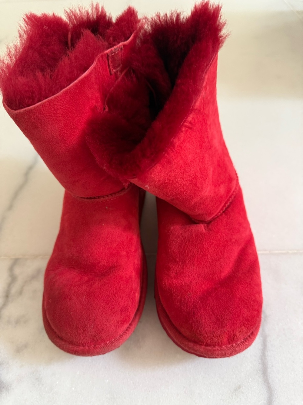 Uggs Red Suede Shearling Boots